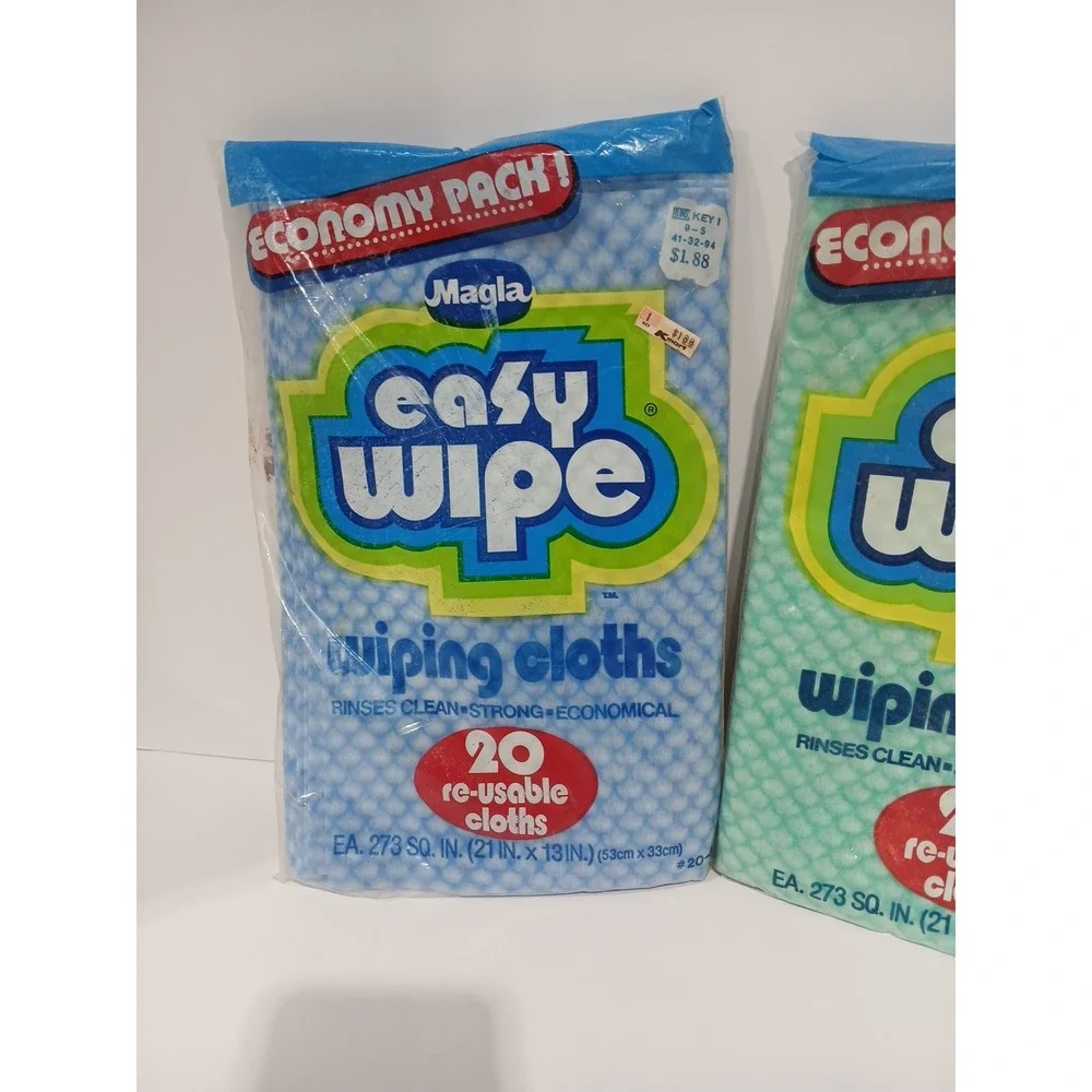 Vintage 80's Magla EASY‎ WIPE Wiping Cloths Rayon Prop Nostalgia Dead stock